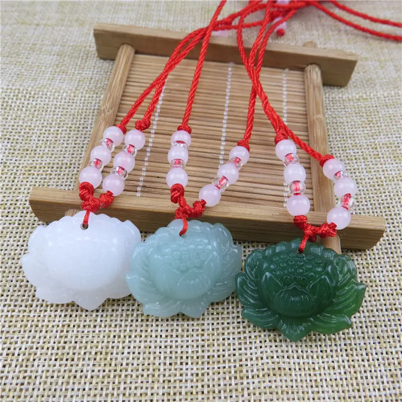 Natural Green Jade Lotus Penda - Women'S Fashion Jewellery incelemesi ve fiyatı