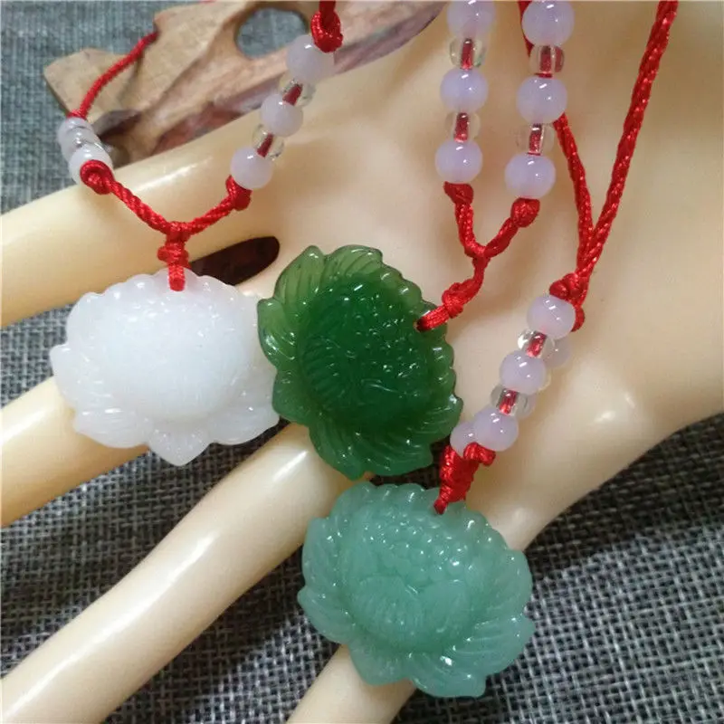 Natural Green Jade Lotus Penda - Women'S Fashion Jewellery incelemesi ve fiyatı