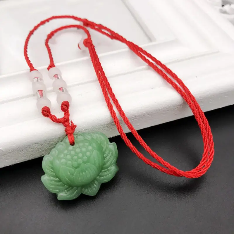 Natural Green Jade Lotus Penda - Women'S Fashion Jewellery incelemesi ve fiyatı