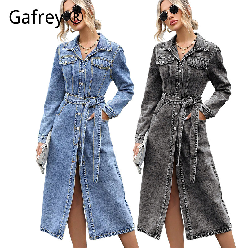 Women Long Sleeve Denim Dress  - Women Fashion Jeans incelemesi ve fiyatı
