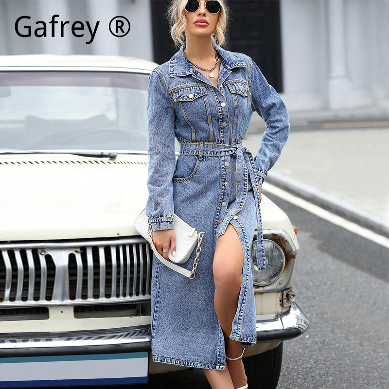 Women Long Sleeve Denim Dress  - Women Fashion Jeans incelemesi ve fiyatı
