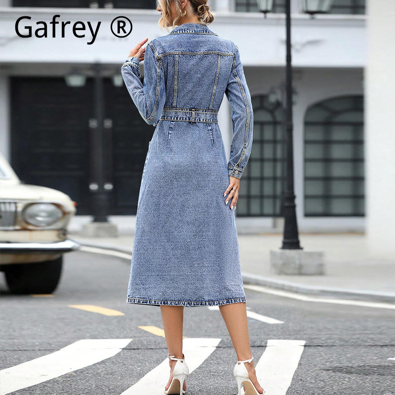 Women Long Sleeve Denim Dress  - Women Fashion Jeans incelemesi ve fiyatı