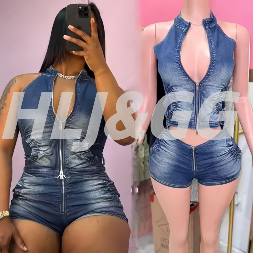 HLJ&GG Blue Fashion Denim Halt - Women Fashion Jeans Top incelemesi ve fiyatı