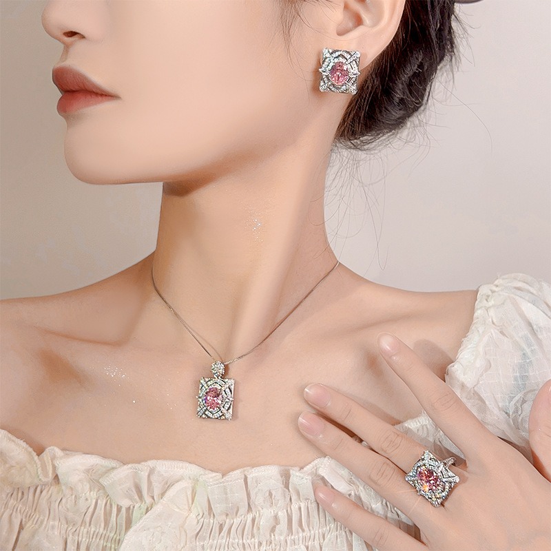 Pink Zirconia Necklace Earring - Women Fashion Uae incelemesi ve fiyatı