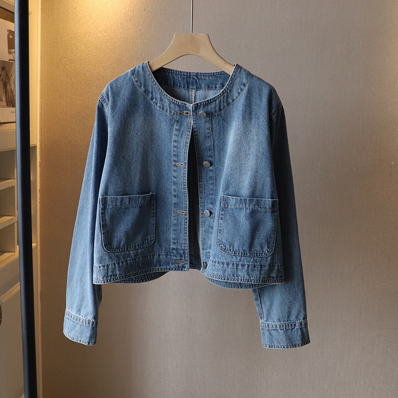 Fashion O-neck Denim Jacket Wo - Women Fashion Jeans Top incelemesi ve fiyatı