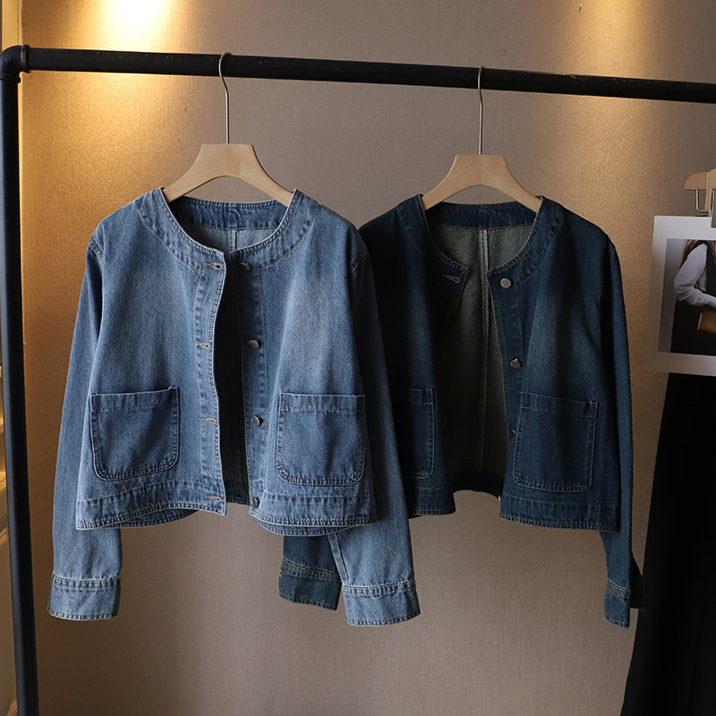 Fashion O-neck Denim Jacket Wo - Women Fashion Jeans Top incelemesi ve fiyatı