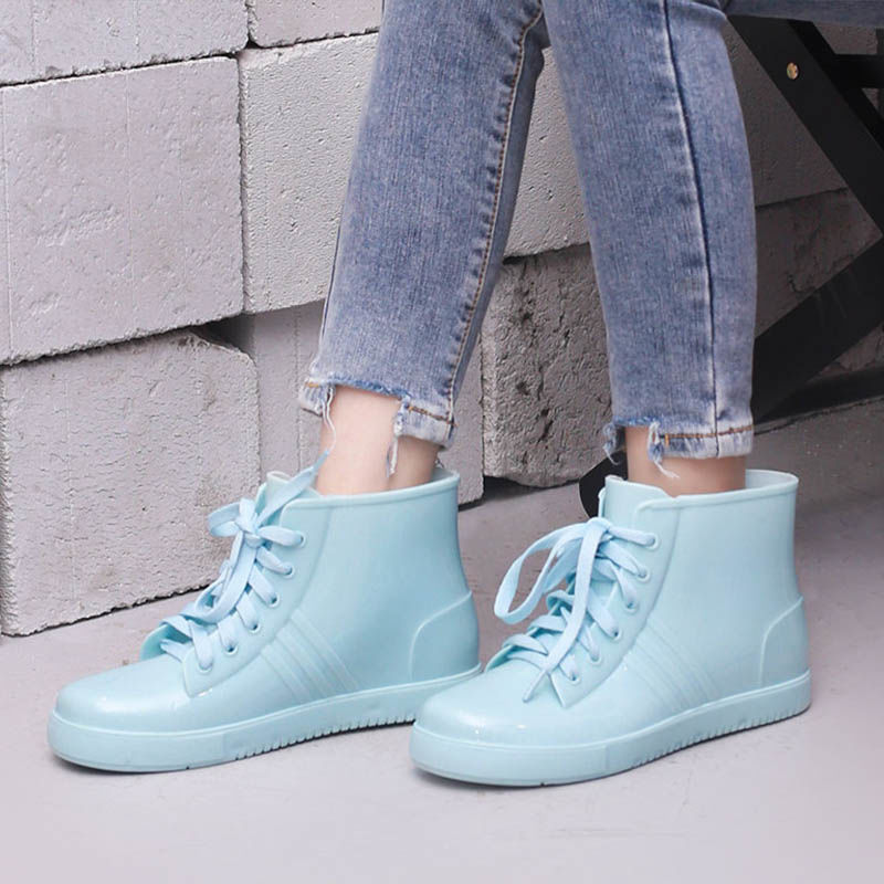 Fashion Lace Up Rainshoes Wome - Women'S Fashion Rain Boots incelemesi ve fiyatı