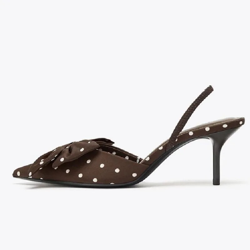 Brown Polka Dot Butterfly Knot - Slip Dress Satin incelemesi ve fiyatı