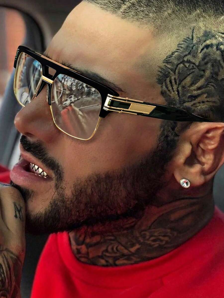 1pc Oversized Square Punk-Styl - Women'S Fashion Glasses Non Prescription incelemesi ve fiyatı