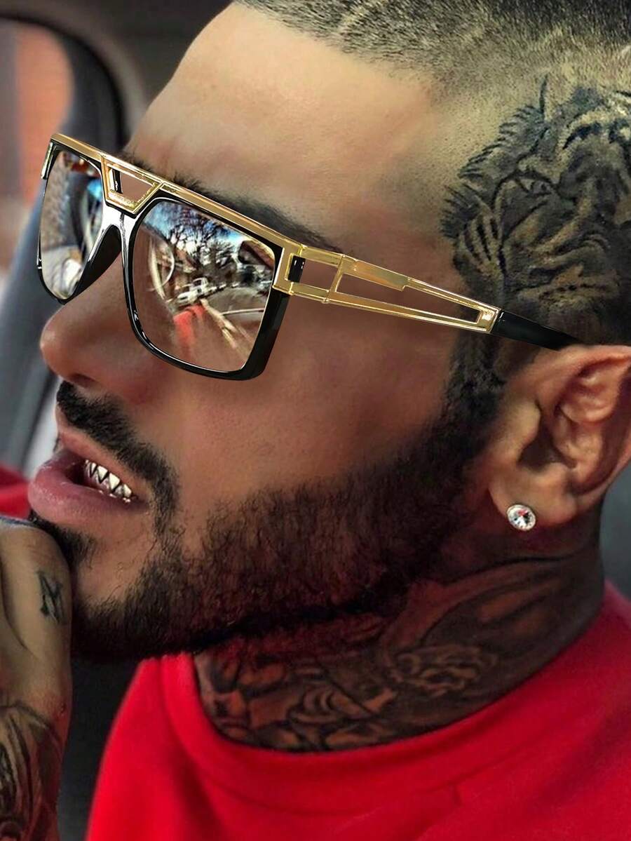 1pc Oversized Square Punk-Styl - Women'S Fashion Glasses Non Prescription incelemesi ve fiyatı