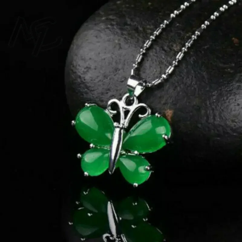 S925 Silver Green Jade Butterf - Women'S Fashion Jewellery incelemesi ve fiyatı