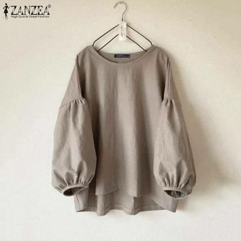ZANZEA Plus Size Woman Casual  - Puff Sleeve Blouse incelemesi ve fiyatı