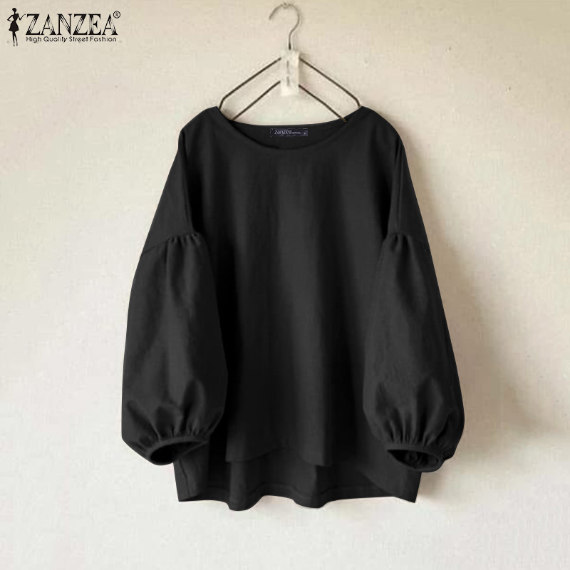 ZANZEA Plus Size Woman Casual  - Puff Sleeve Blouse incelemesi ve fiyatı