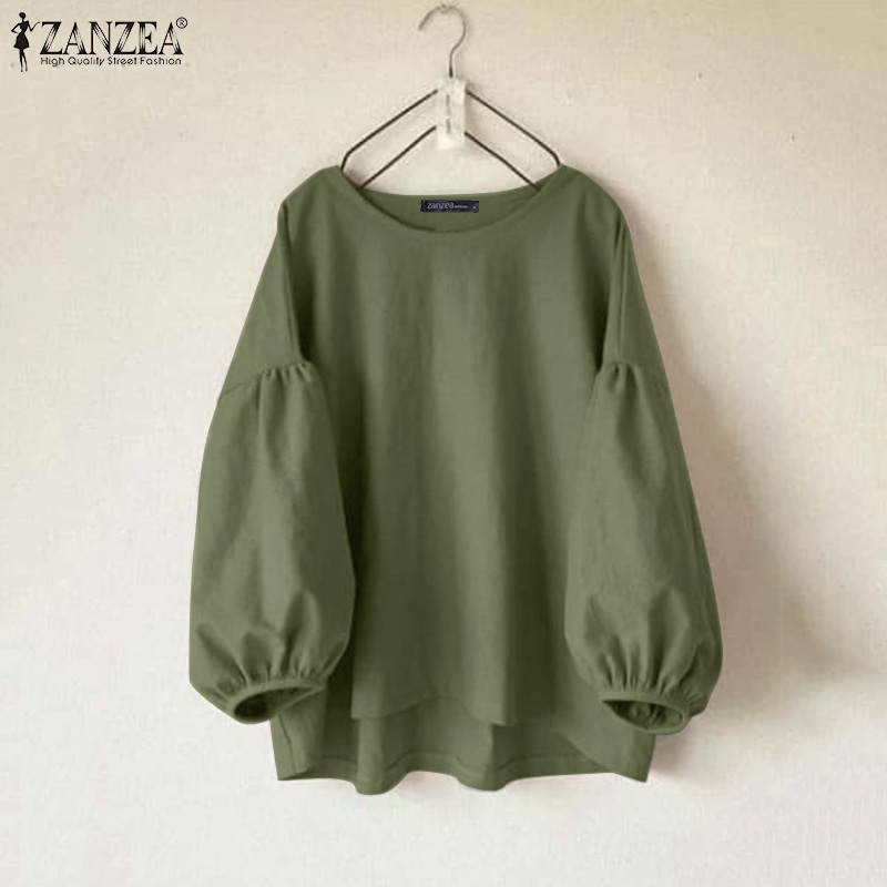 ZANZEA Plus Size Woman Casual  - Puff Sleeve Blouse incelemesi ve fiyatı