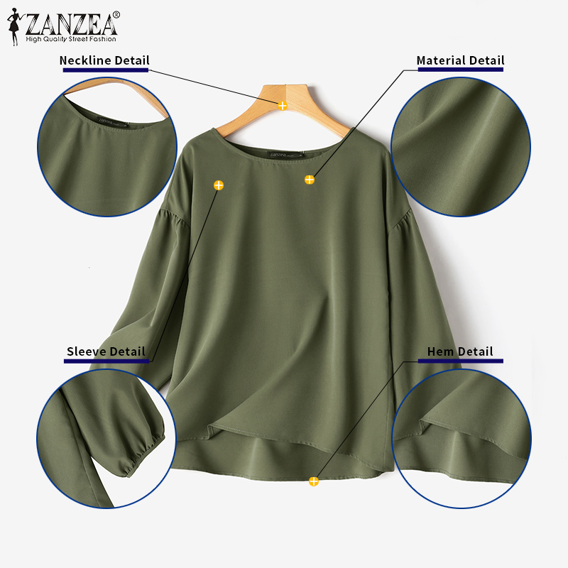 ZANZEA Plus Size Woman Casual  - Puff Sleeve Blouse incelemesi ve fiyatı