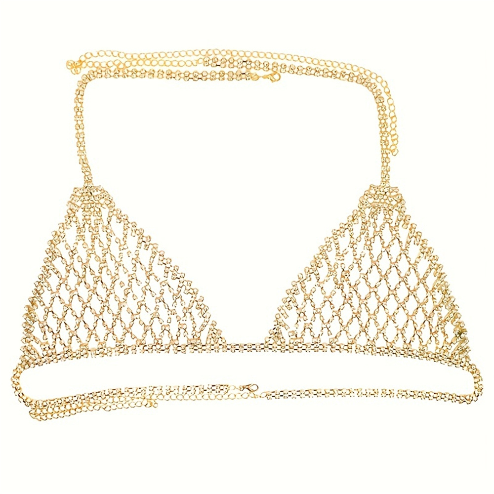 Mesh Rhinestone Bra Chain Top  - Women'S Fashion Jewellery incelemesi ve fiyatı
