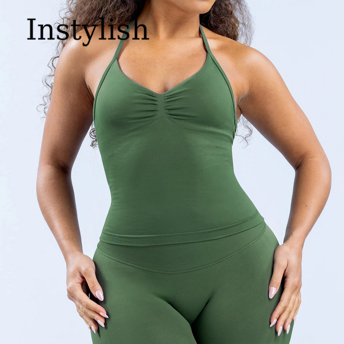 Women Seamless Yoga 2 Piece Se - V Neck Cami Top incelemesi ve fiyatı