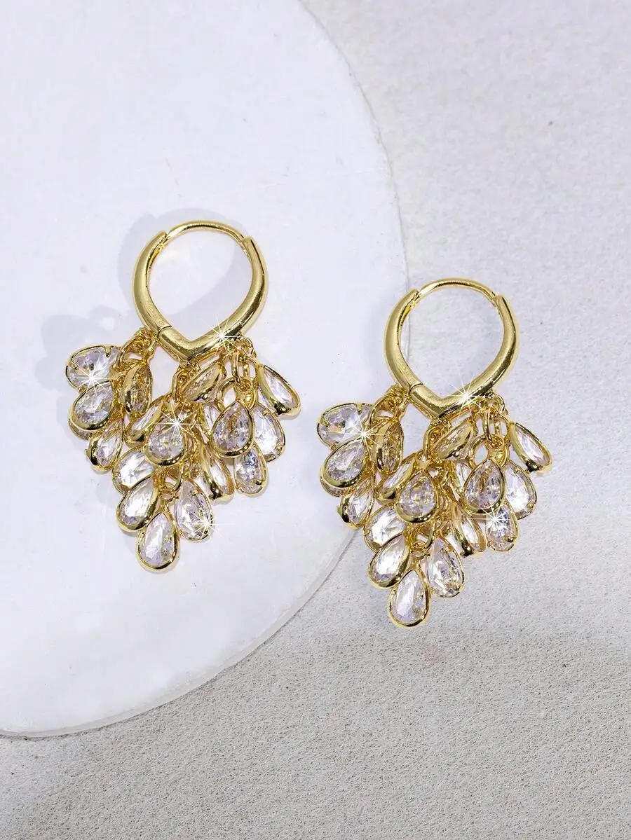 Elegant Gold Tone Teardrop Zir - Women Fashion Wear incelemesi ve fiyatı