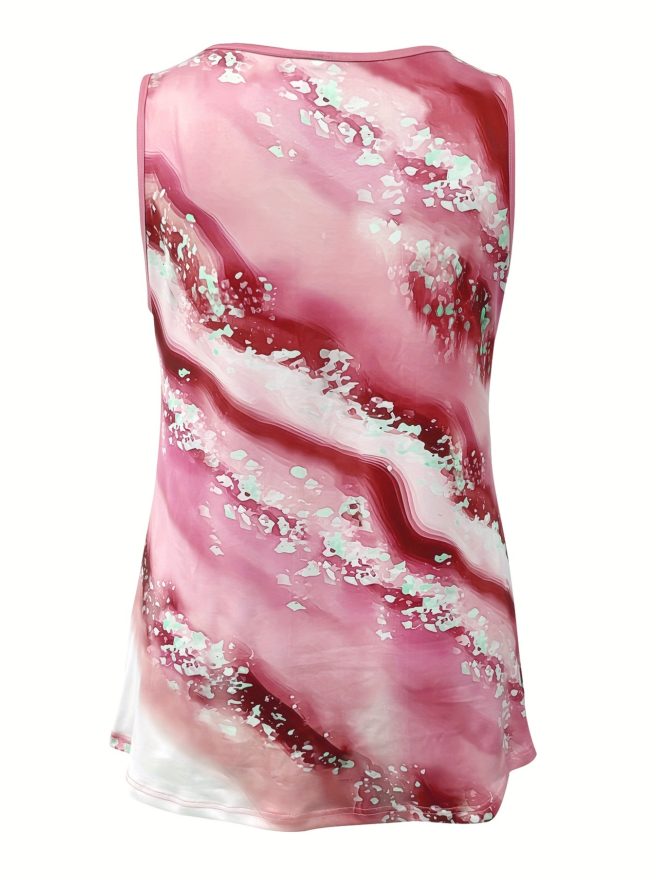 Plus Size Marble Print Tank To - V Neck Cami Top incelemesi ve fiyatı