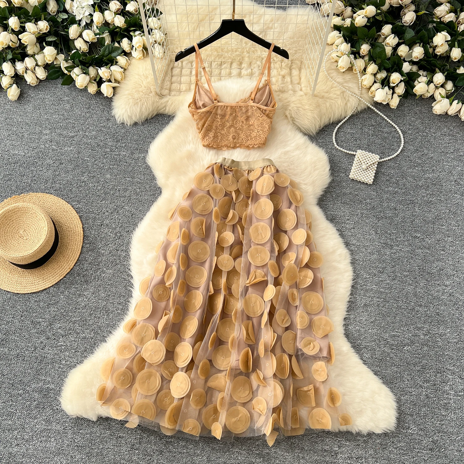 Chic Women Two-Piece Sets Off  - V Neck Cami Top incelemesi ve fiyatı