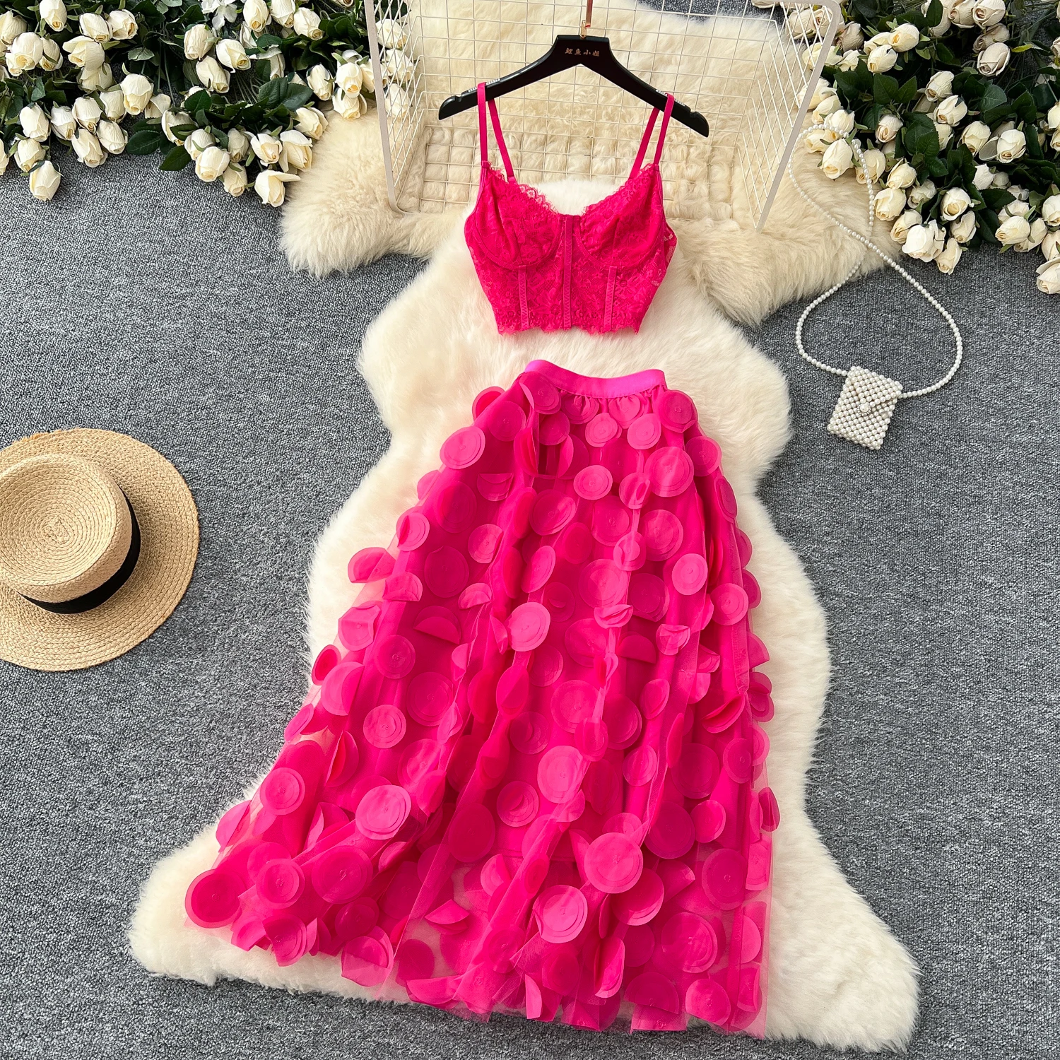 Chic Women Two-Piece Sets Off  - V Neck Cami Top incelemesi ve fiyatı